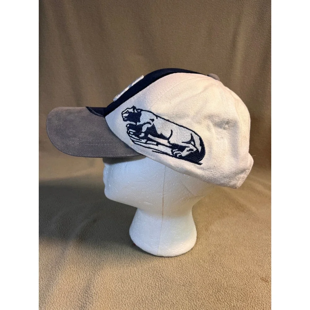 Penn State Nittany Lions Hat Navy White Grey S Logo Adjustable Baseball Cap